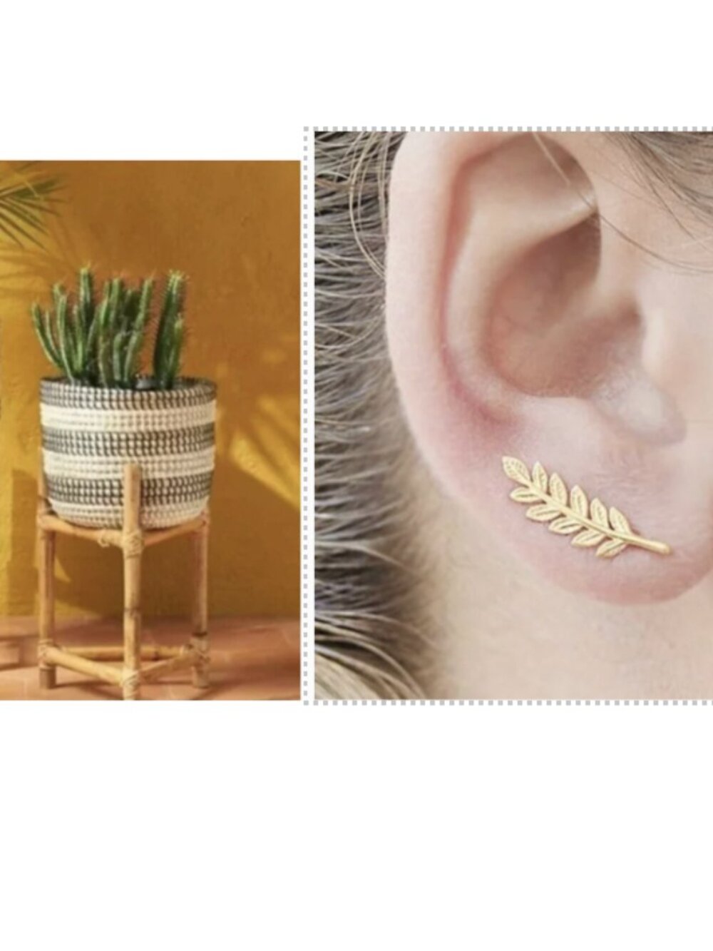 BUNDLE Jahala Plant Stand and Leaf Earrings